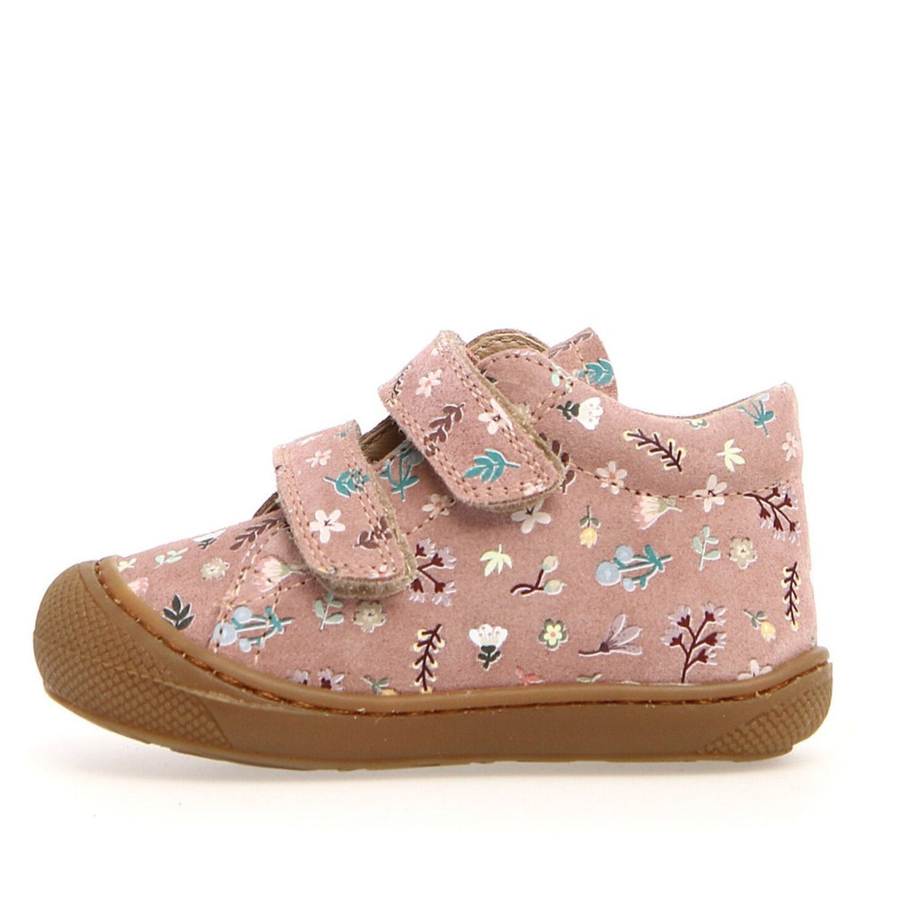 Naturino Cocoon VL  Suede Wild Flowers Rose Baby Sneakers – GoldenBug