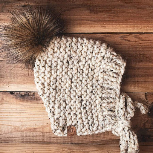 An image of the Oatmeal Knit Bonnet