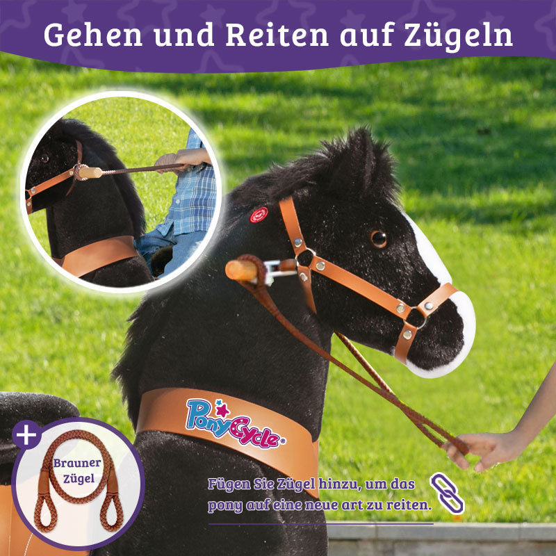 Gehen und reiten Sie auf Zügeln