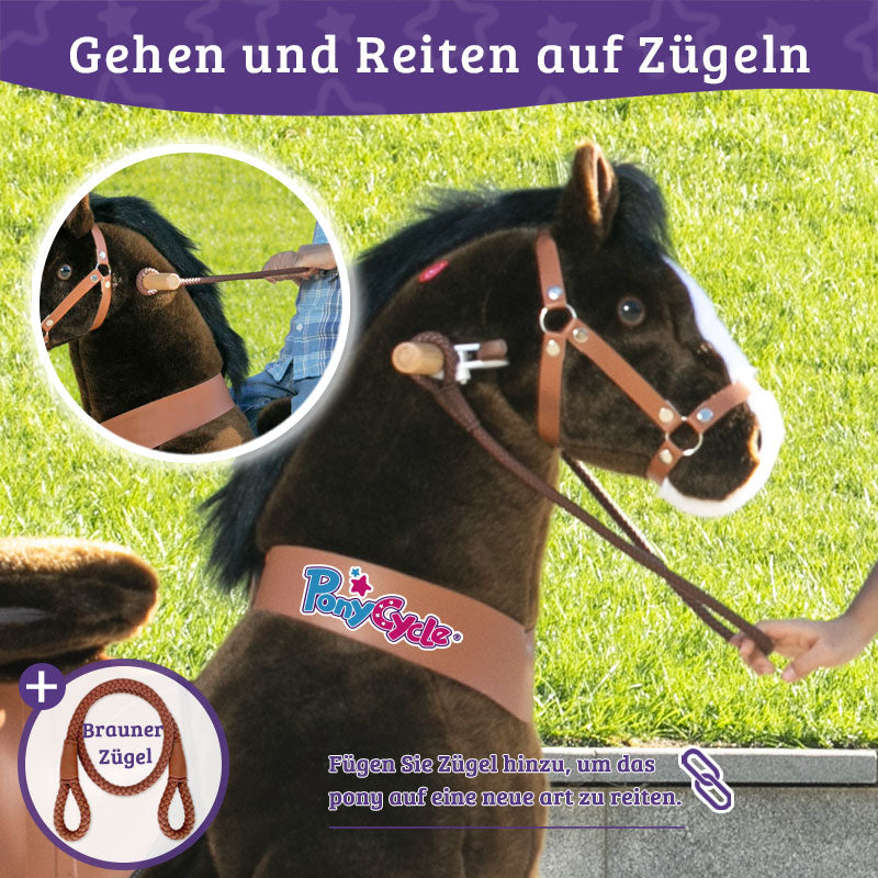 Gehen und reiten Sie auf Zügeln