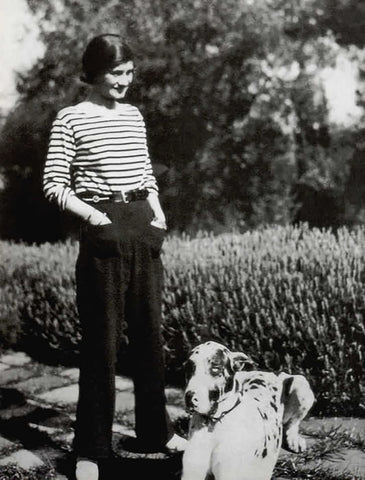 coco chanel in wide-leg pants in 1920