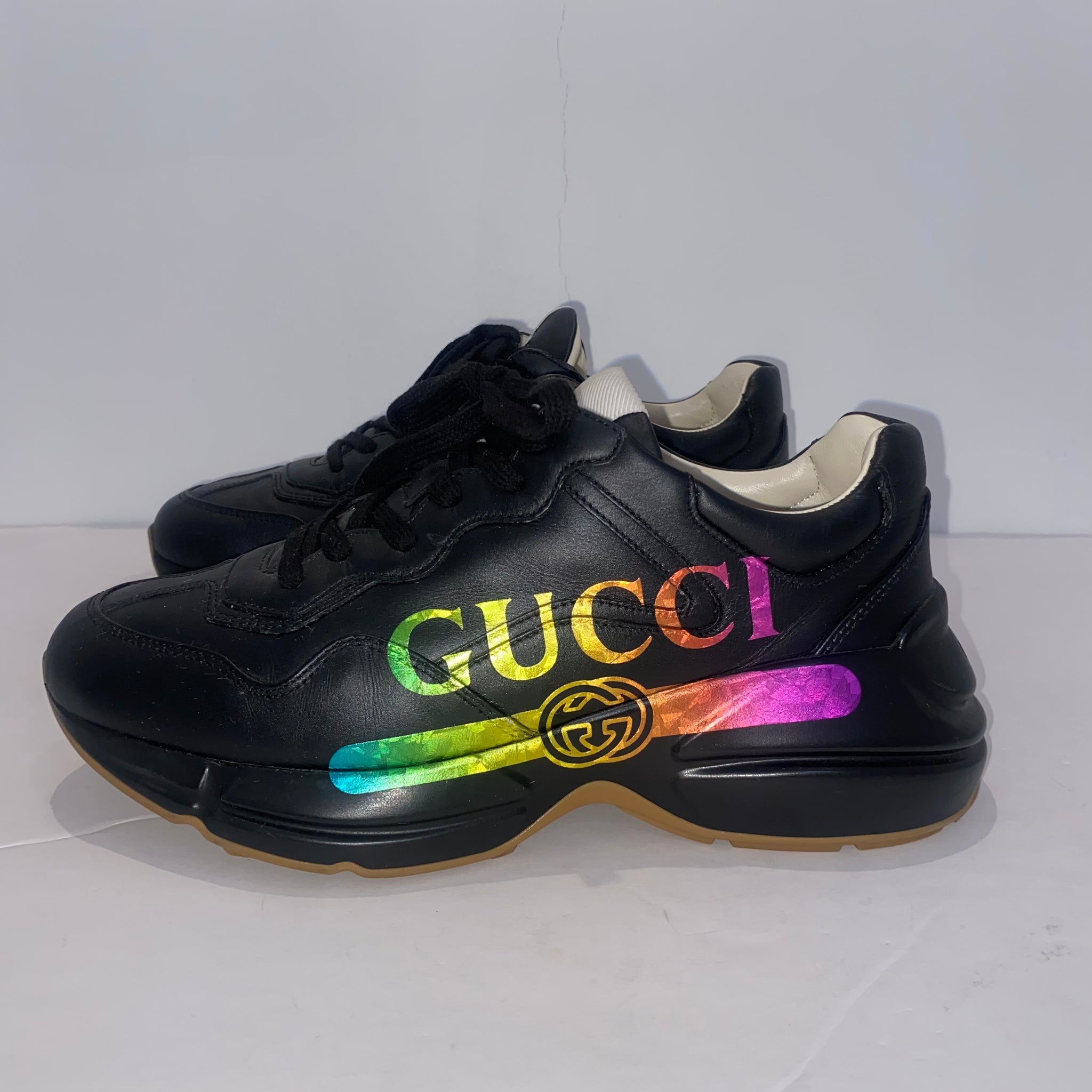 gucci rhyton sneakers black