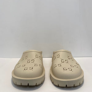 Gucci Perforated White Mule