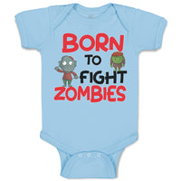 Baby Clothes Born to Fight Zombies Funny Nerd Geek Baby Bodysuits Cotton