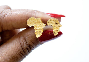 Mudcloth Engraved Africa Stud Earrings MERCIA MOORE