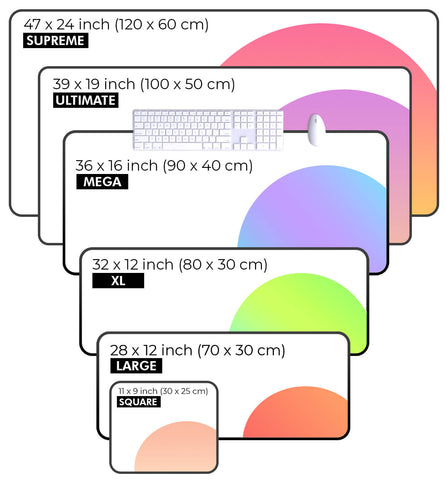 ultimate custom mouse pads size chart