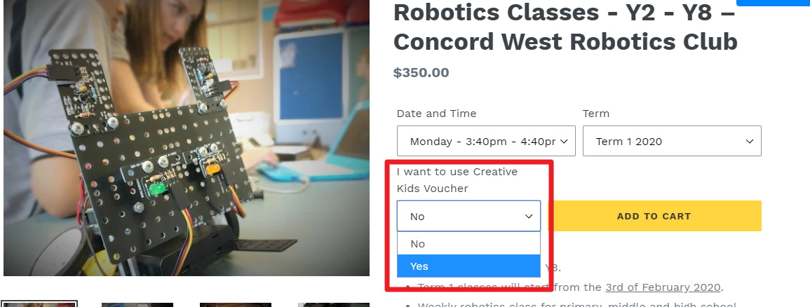 Thinklum accepts Creative Kids Voucher for attending Robotics Classes for kids and teens