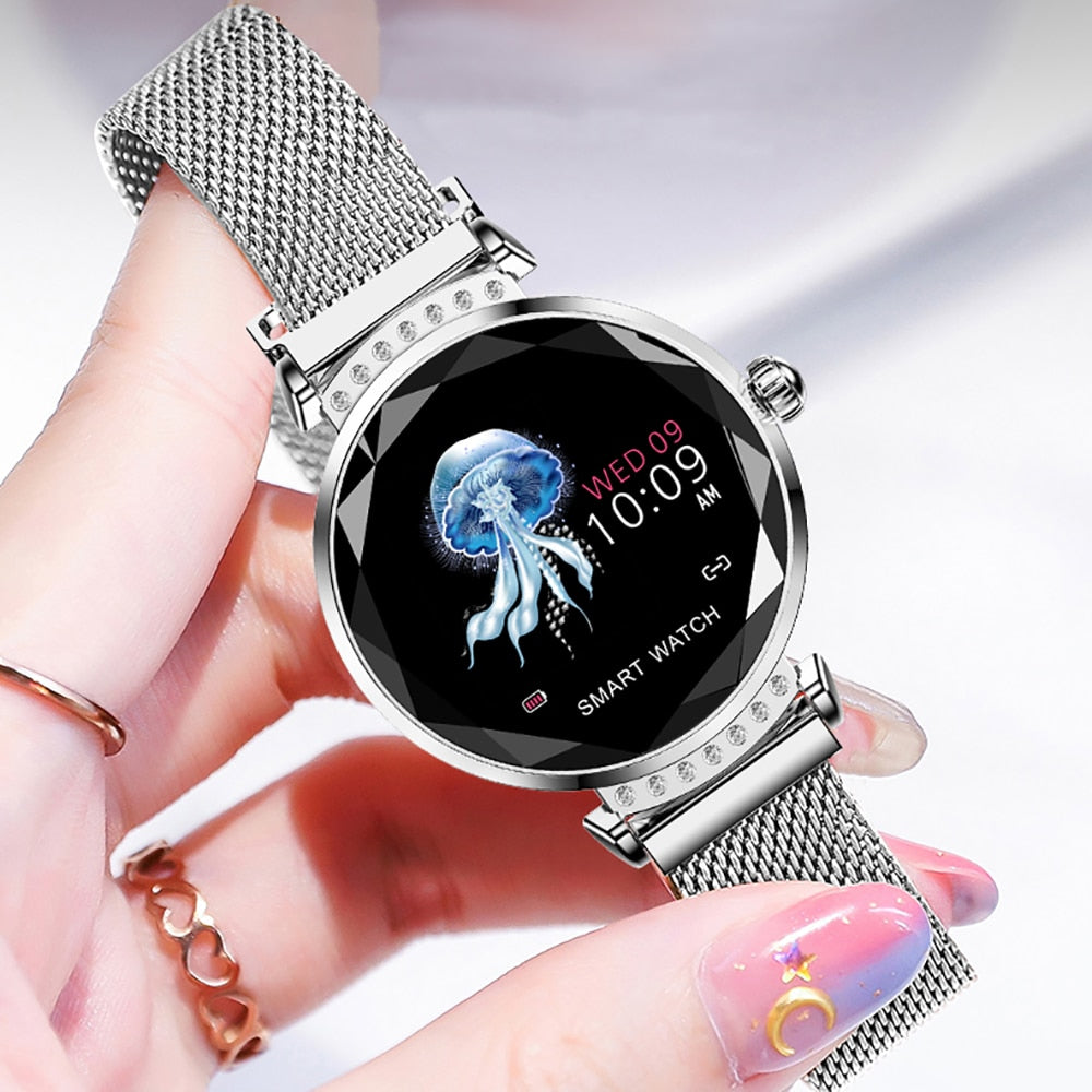 diamond glass watch