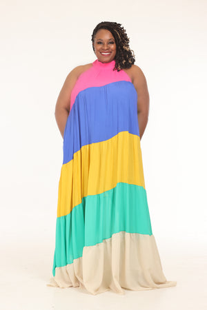 “Color Brunch” Halter Maxi - The QueenPrint Collection