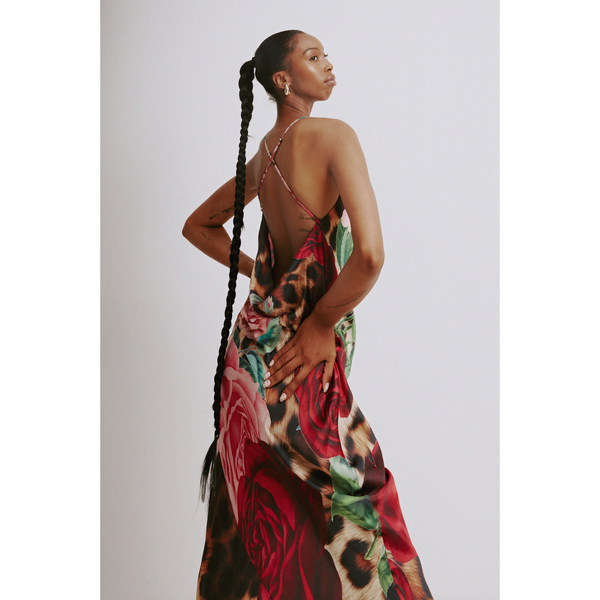 PRE-ORDER Cowl Neck Dress in Rosa Print