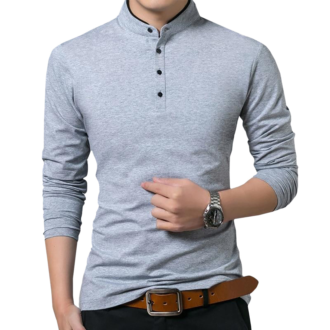 chinese collar polo short sleeve