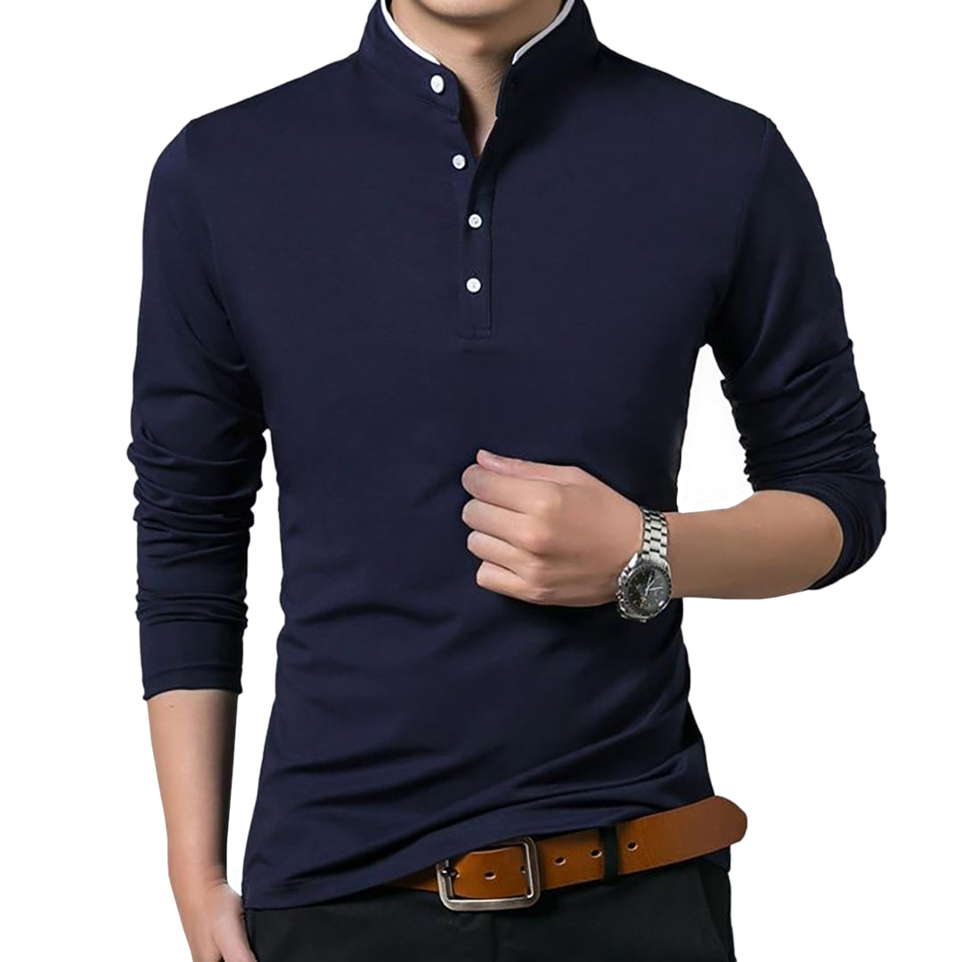 Pollogie™ Business Mandarin Collar Polo Shirt