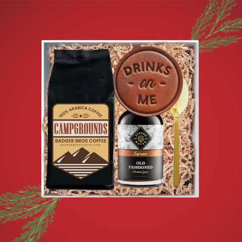 Elevate your coffee with our drinks on me gift box