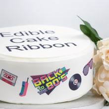 Load image into Gallery viewer, 80s THEMED EDIBLE ICING CAKE RIBBON / SIDE STRIPS   Use instead of traditional ribbon to decorate the sides of your cakes  Edible fondant icing, perfect for that special occasion