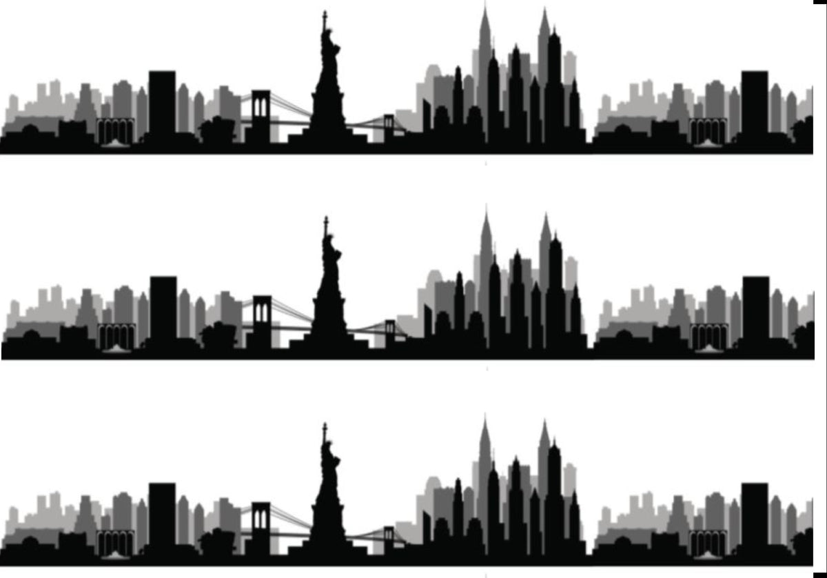 Силуэт архитектурного образа города Нью Йорка