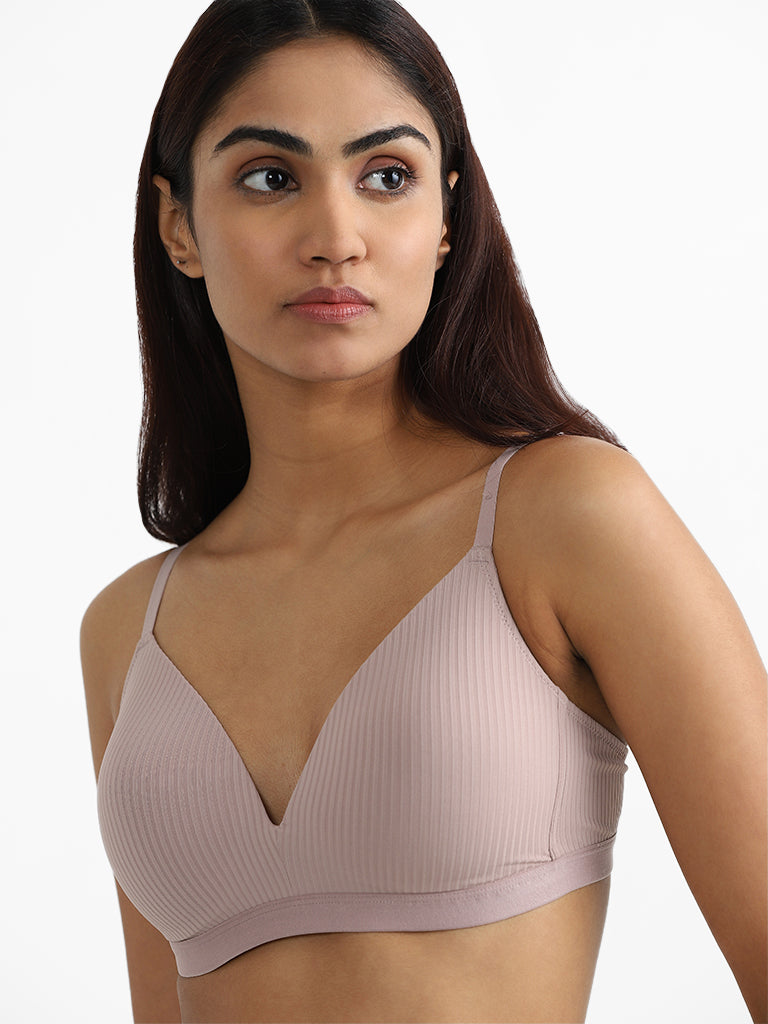 Buy Wunderlove by Westside Light Taupe Lace Non-Padded Bra Online at best  price at TataCLiQ