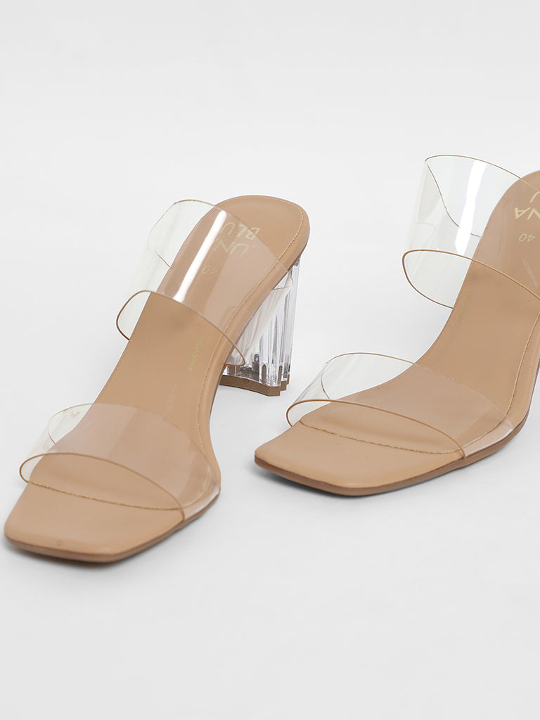 Xapala Rhinestone Harness Strap Clear Platform High Heel Shoes Black | eBay