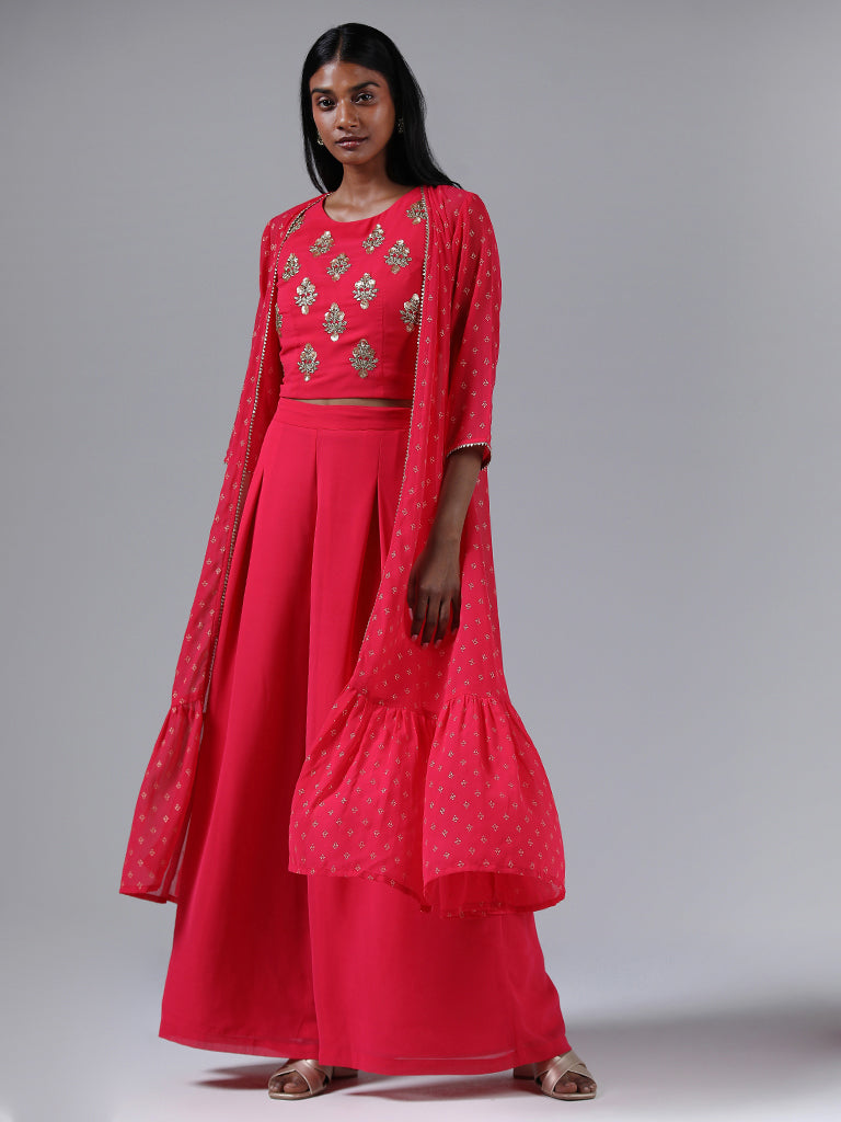Navy Blue Multicolor Thread, Sequins and Zari work Peplum Style Sharar –  Seasons Chennai