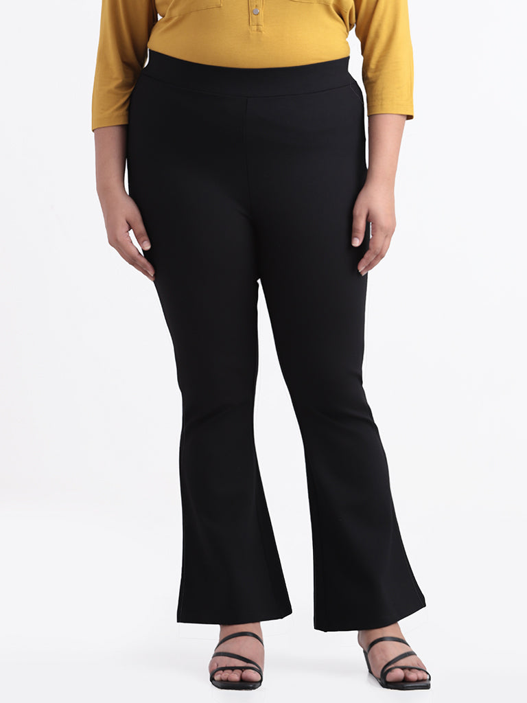 Plus Size Plus Size Yellow Paisely Print Cotton High Waist Pants Online in  India