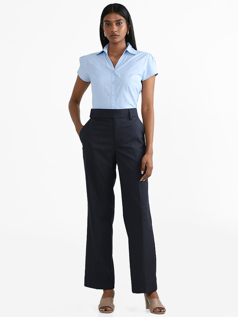 Buy Women Wine Belted Formal Trousers - Trends Online India - FabAlley