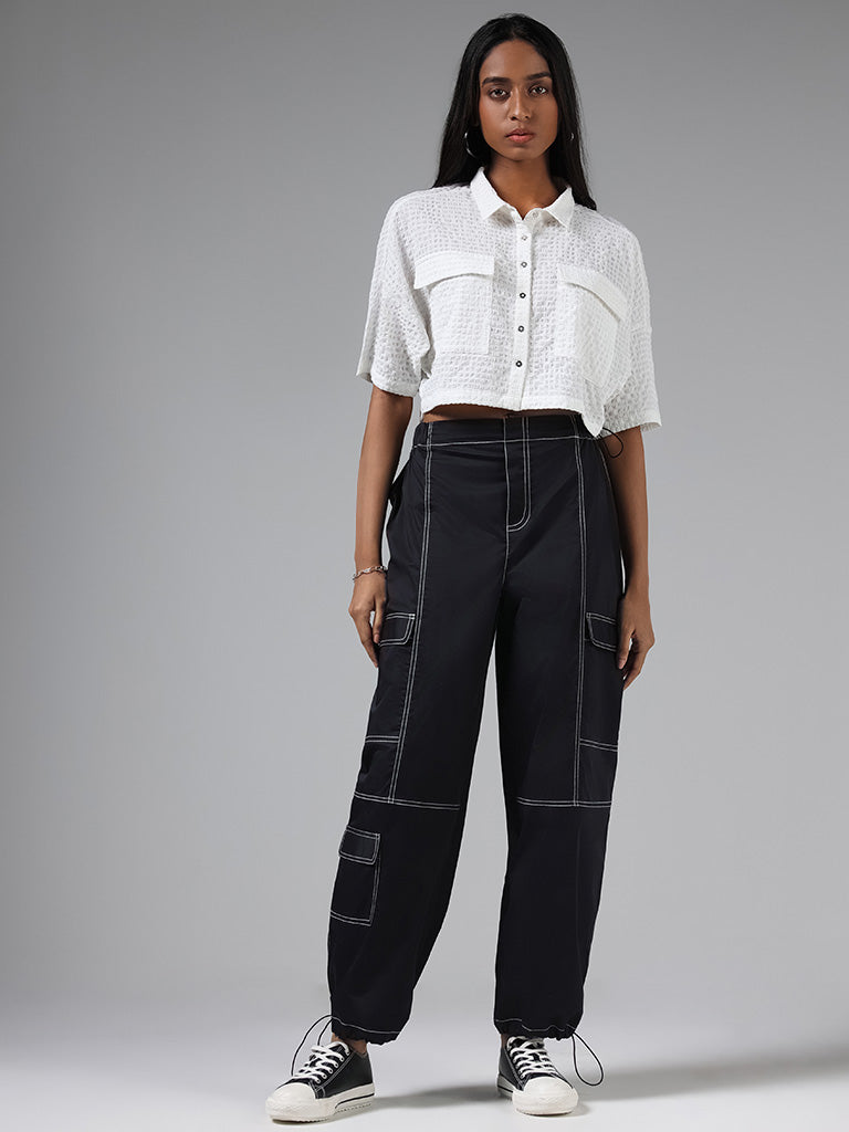 pants, wide-leg pants, high waisted pants, cargo pants, shirt, louis  vuitton bag - Wheretoget