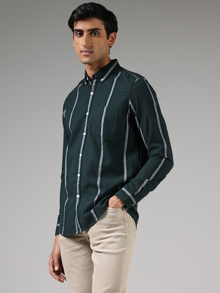 Buy Deep Olive Green Corduroy Shirt for Men Online in India -Beyoung