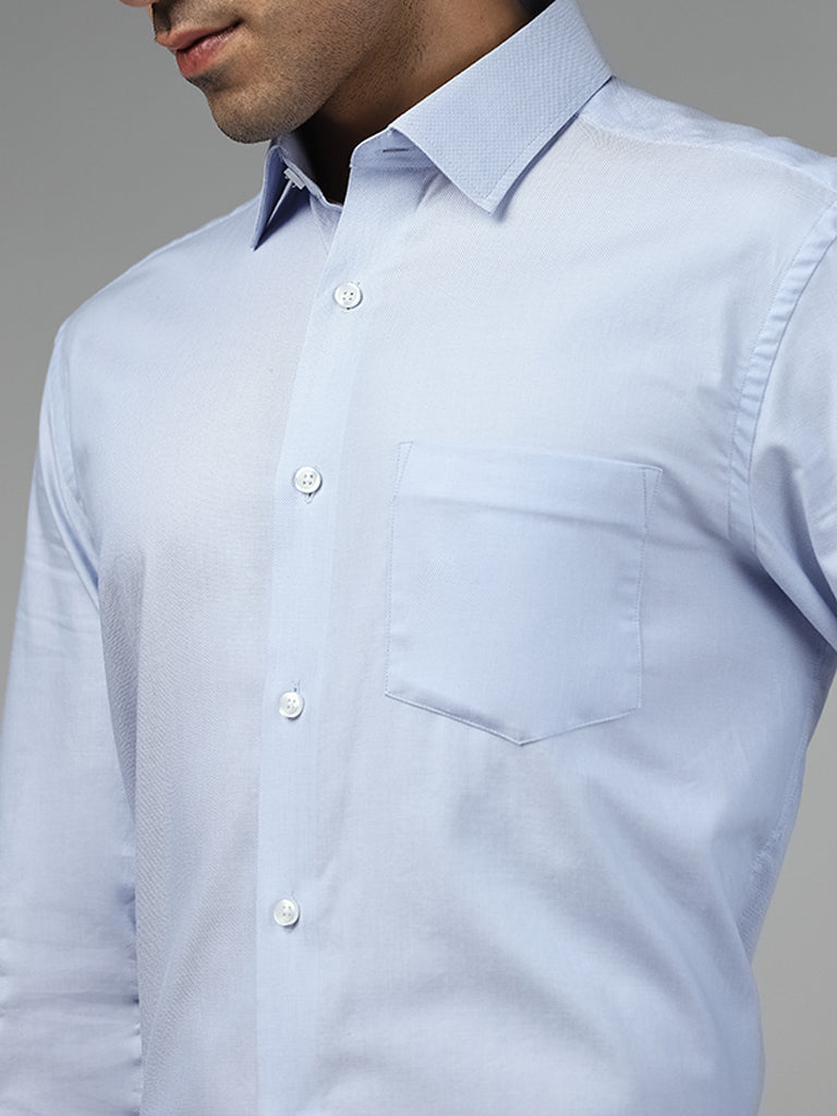 COMFORT FIT Shirt in light blue plain, light blue, 42