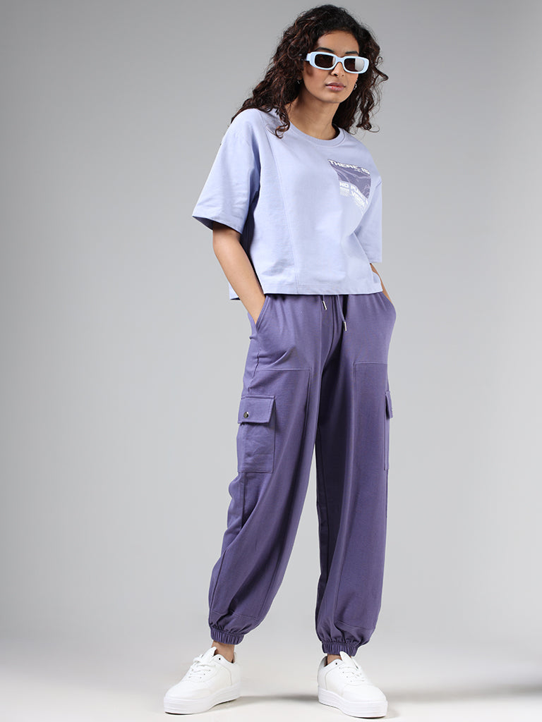 Buy Dark Purple Solid Salwar Pants Online - W for Woman