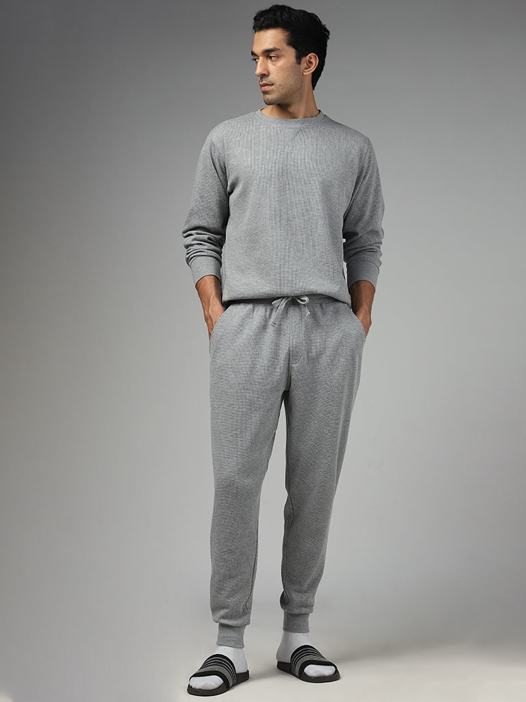 Relaxed Fit Cotton Joggers - Gray - Men