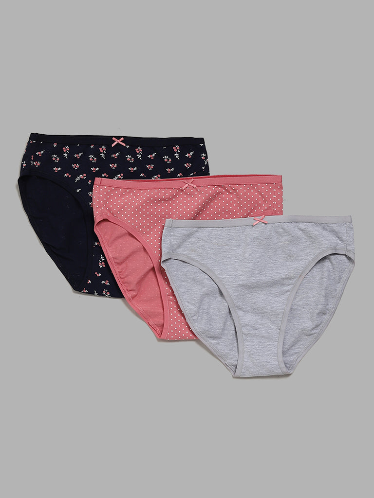 Women Cotton Bra Panty Set Pack Of 3 Combo