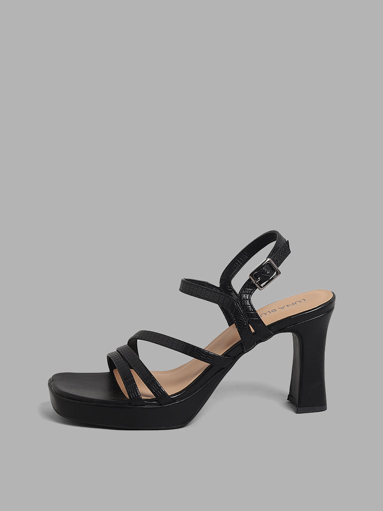 Black Crystal Embellished Heels | Embellished heels, Black crystals, Black  heels