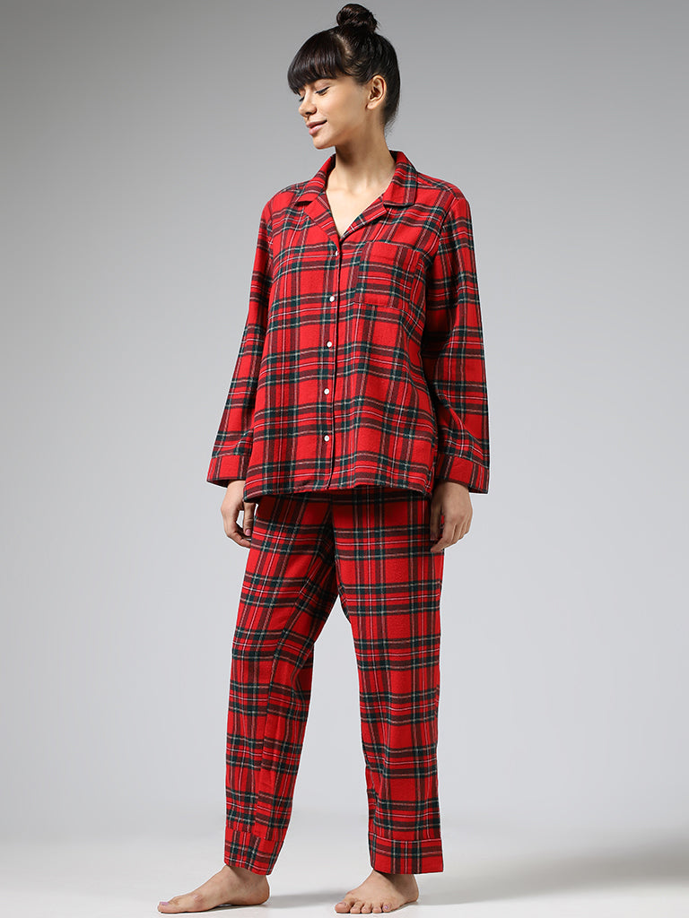 Green Blue Checked Night Suit - Buy Green Blue Checked Night Suit online in  India