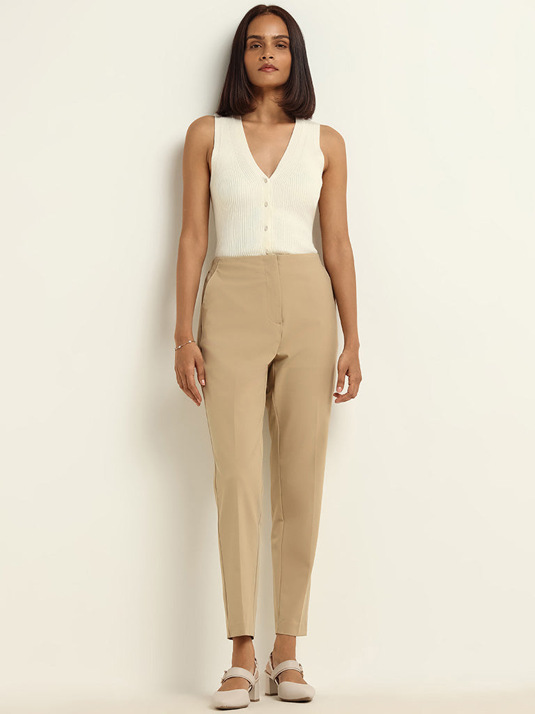 Women's High-rise Pleat Front Tapered Chino Pants - A New Day™ Tan 10 :  Target