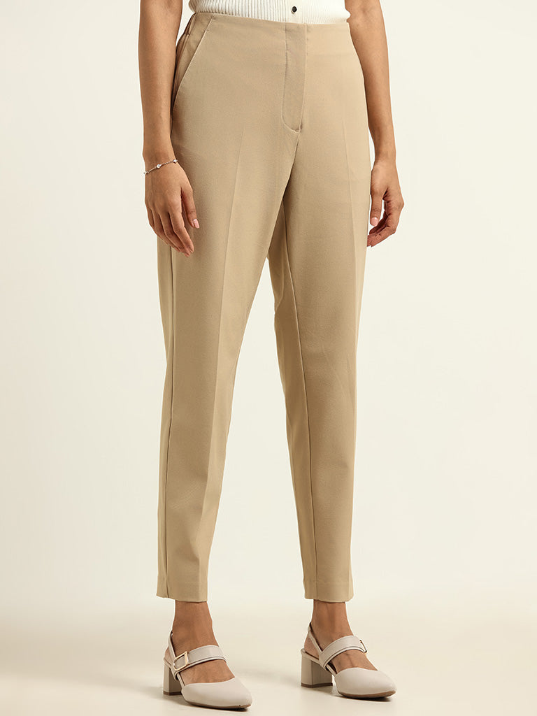 Tapered Pants - Beige - Ladies | H&M US