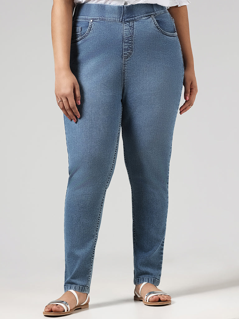 W Solid Jeggings (L, Blue) in Bahadurgarh-Haryana at best price by