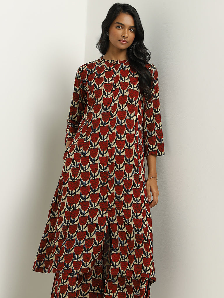 Pin by Iffat Naim on Attires | Front cut kurti, Cotton long dress, Slit  kurti