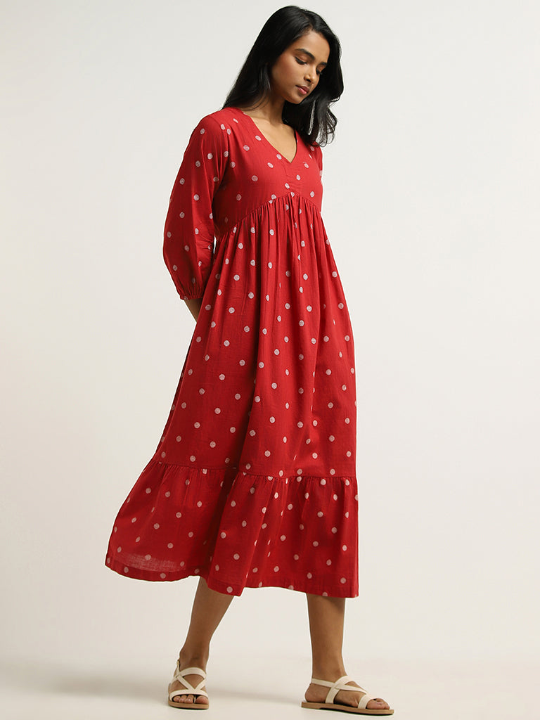 Buy Woollen Printed Full Sleeves Night Dress In Red Online India