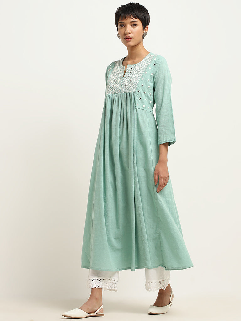 Buy Pista Green Kurta Suit Sets for Women by SHAILY Online | Ajio.com