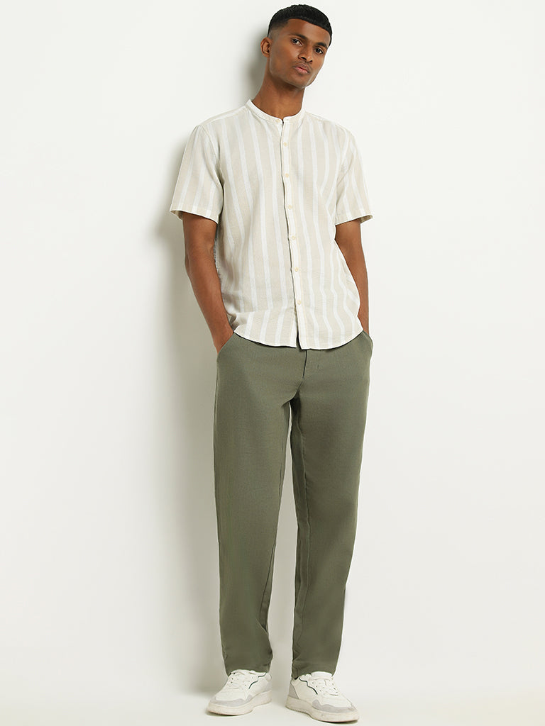 Formal Green Textured Shirt - Berk