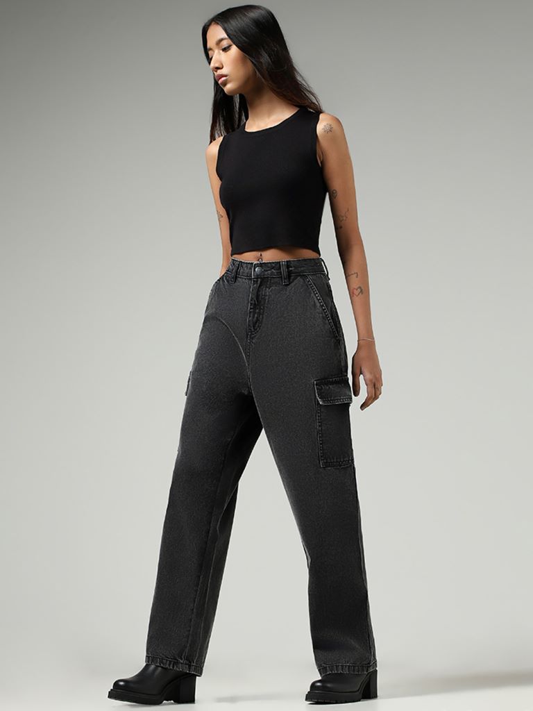 Buy STREETWEAR CONNECT BLACK JEANS for Women Online in India