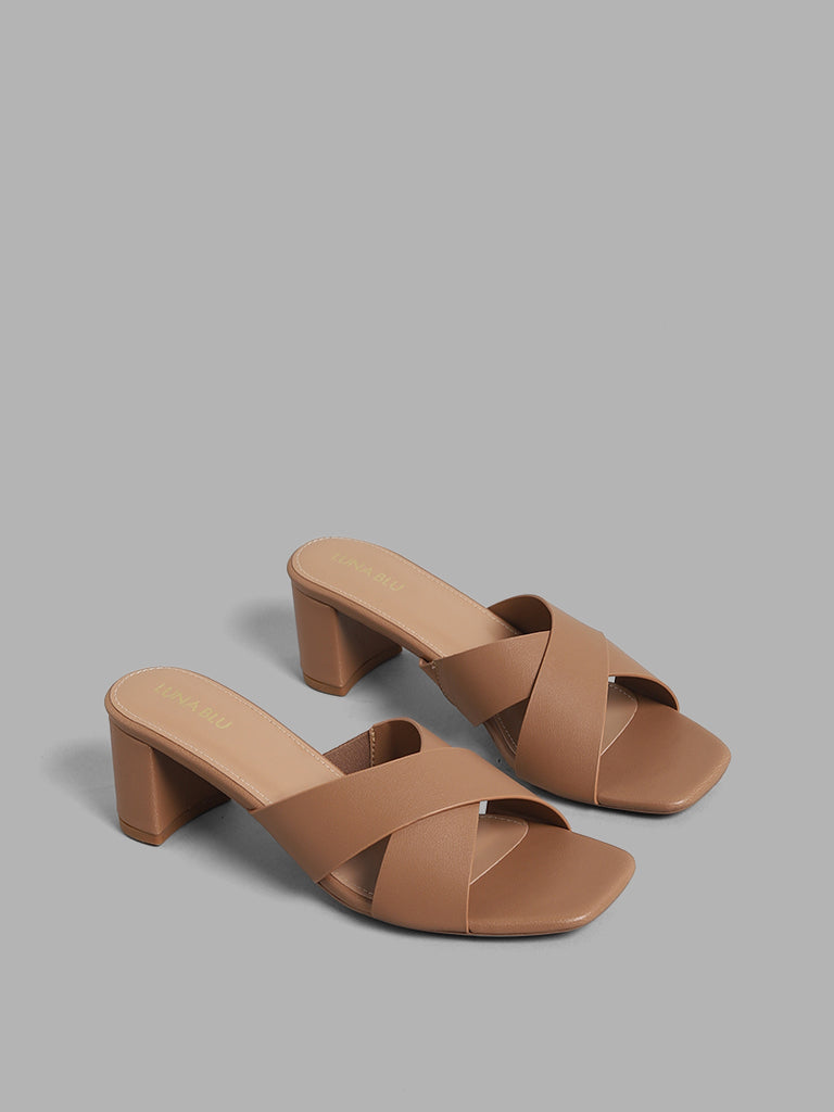 TECY Tan Leather Ankle Strap Heel | Women's Heels – Steve Madden