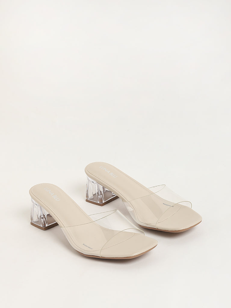 Be Mine Margot platform heeled sandals in ivory satin | ASOS