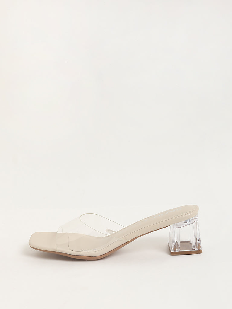 Ted Baker Heevia Moire Satin Bow Heeled Sandals, Ivory