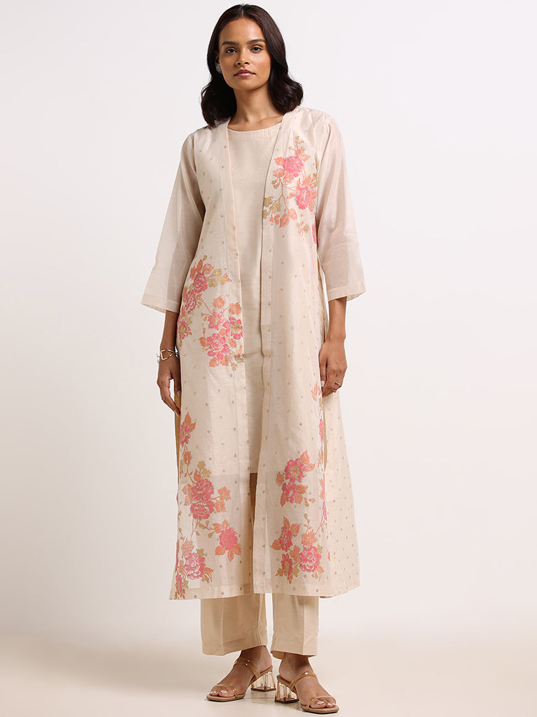 Buy Utsa by Westside Grey Striped High-Low Kurti for Women Online @ Tata  CLiQ