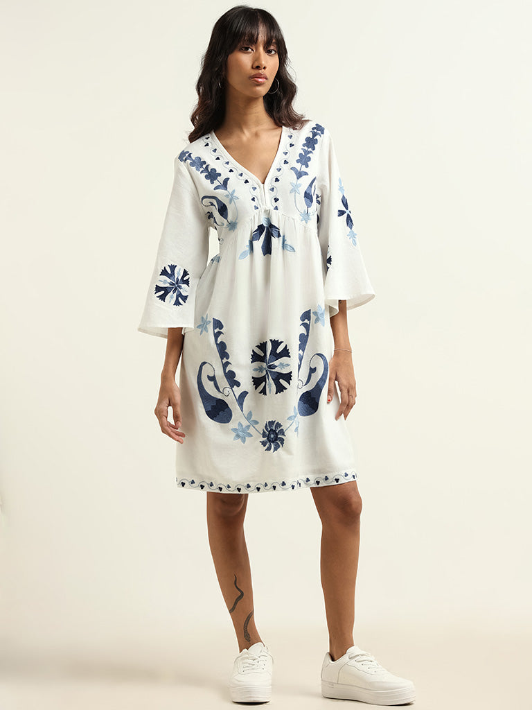 Cotton Fit & Flare Ethnic Dresses – Inddus.com