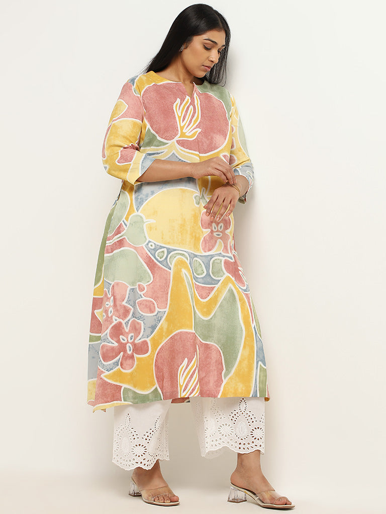 Abstract Bandhani Printed Mirror & Zari Embroidered Latkan Embellished –  FASHOR