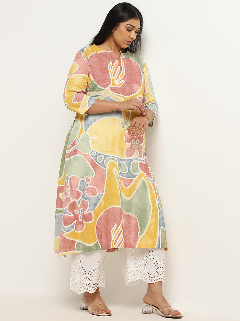 Buy Long Sleeves Embroidery work Side Cut Kurti online from fab funda surat