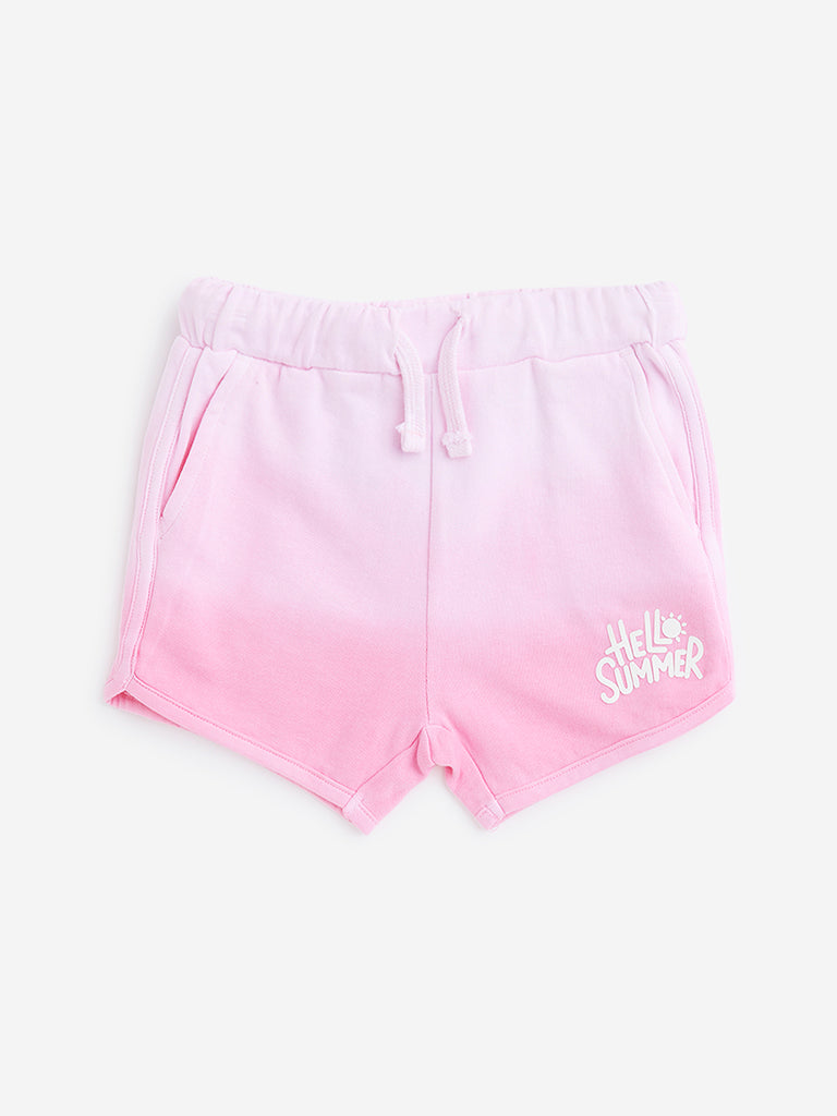 Buy Wunderlove Light Pink Candy Striped Satin Shorts from Westside