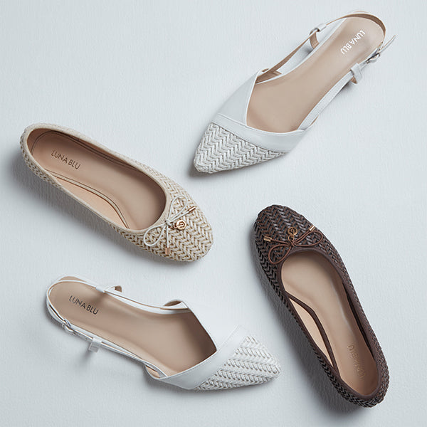 White Ballerina Flats By Westside Luna Blu