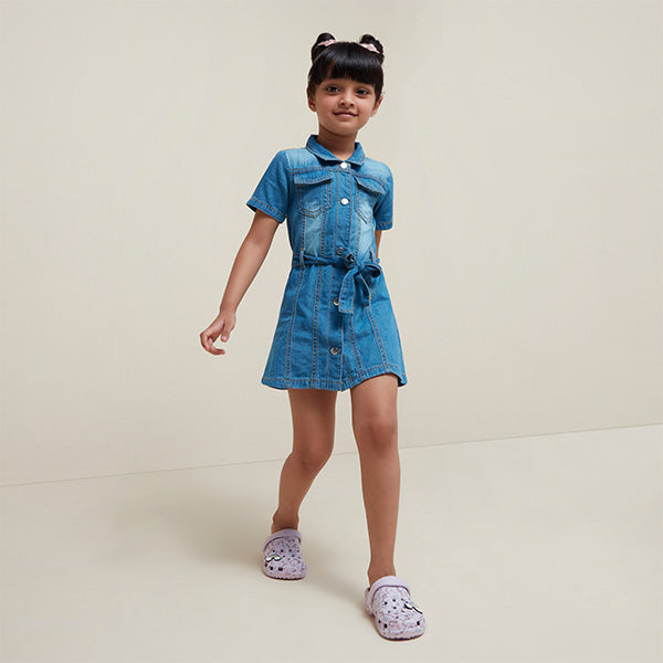 Girls Denim Dress By HOP